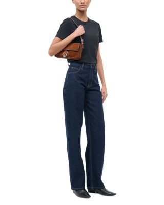 Harlow Suede and Leather Shoulder Bag