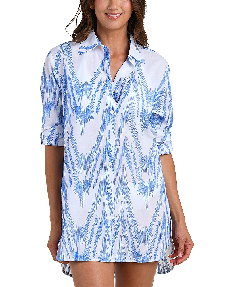 La Blanca Tidal Wave Camp Shirt Swim Cover-Up
