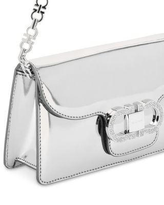 Double Gancini Mini Metallic Leather Chain Bag