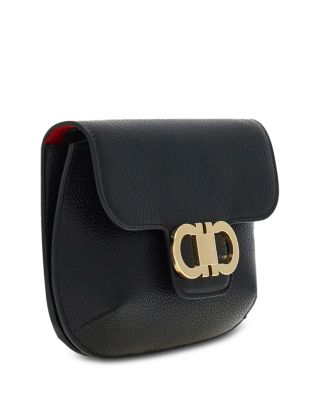 Double Gancini Mini Leather Shoulder Bag