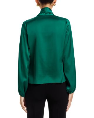 Long Sleeved Wrap Bodice Blouse 