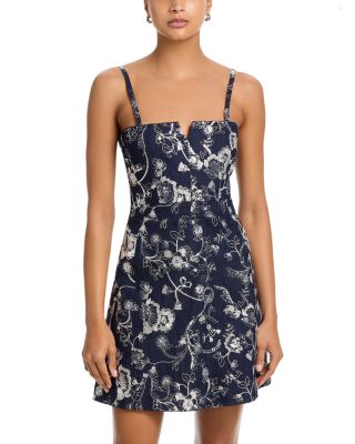 Zack Garden Embroidered Denim Dress