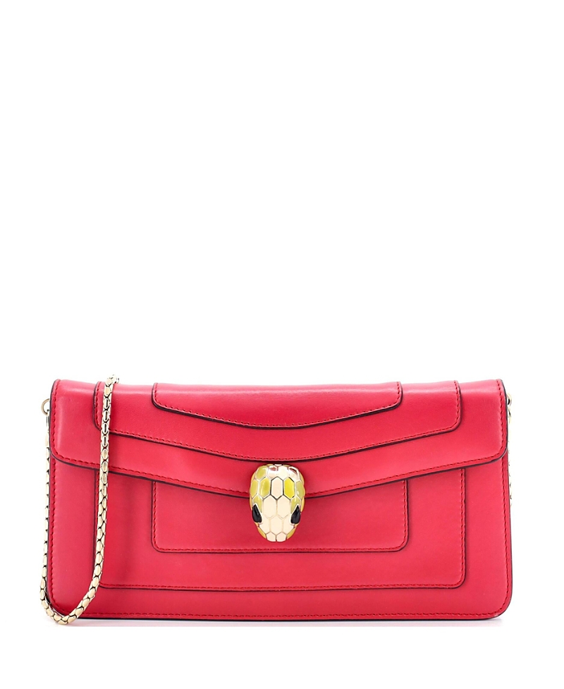 PRE-OWNED BVLGARI Pre-owned Bvlgari Serpenti Forever Chain Clutch Leather In Pink