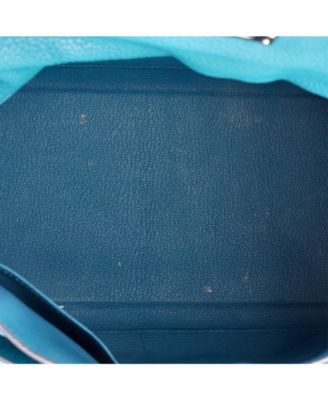 Kelly 35 Handbag Blue Clemence with Palladium Hardware