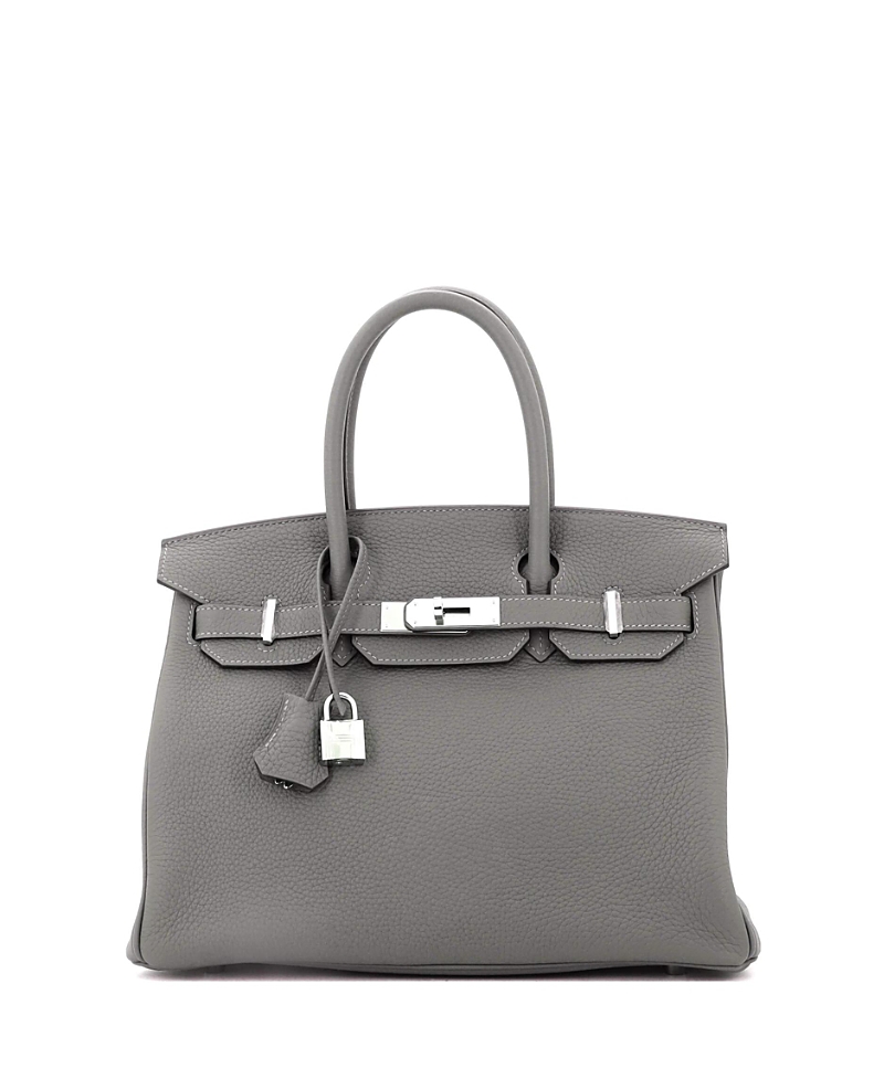 Click to view more detailed imagery on our partner's website Pre-owned Pre-owned Hermes Hermes Birkin 30 Handbag Grey Clemence With Palladium Hardware In Gray