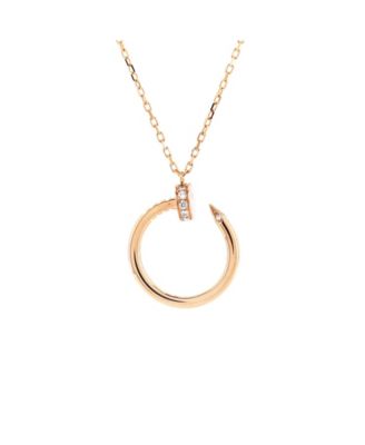  Juste un Clou Pendant Necklace 18K Rose Gold with Diamonds, 15.25 - 16"