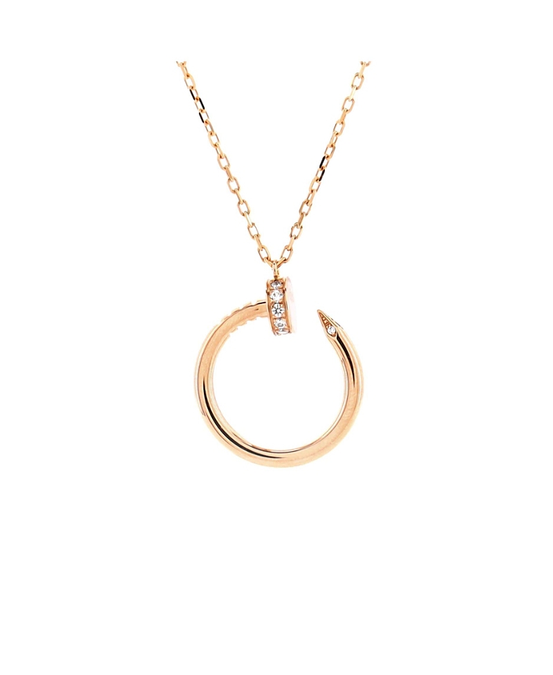 Click to view more detailed imagery on our partner's website Pre-owned Pre-owned Cartier Cartier Juste Un Clou Pendant Necklace 18k Rose Gold With Diamonds, 15.25 - 16" In Pink