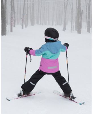  Girls' Two Piece Teknik Snowsuit with Colorblocked Jacket and Solid Pant - Big Kid