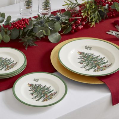 Christmas Tree Salad Plates, Set of 4