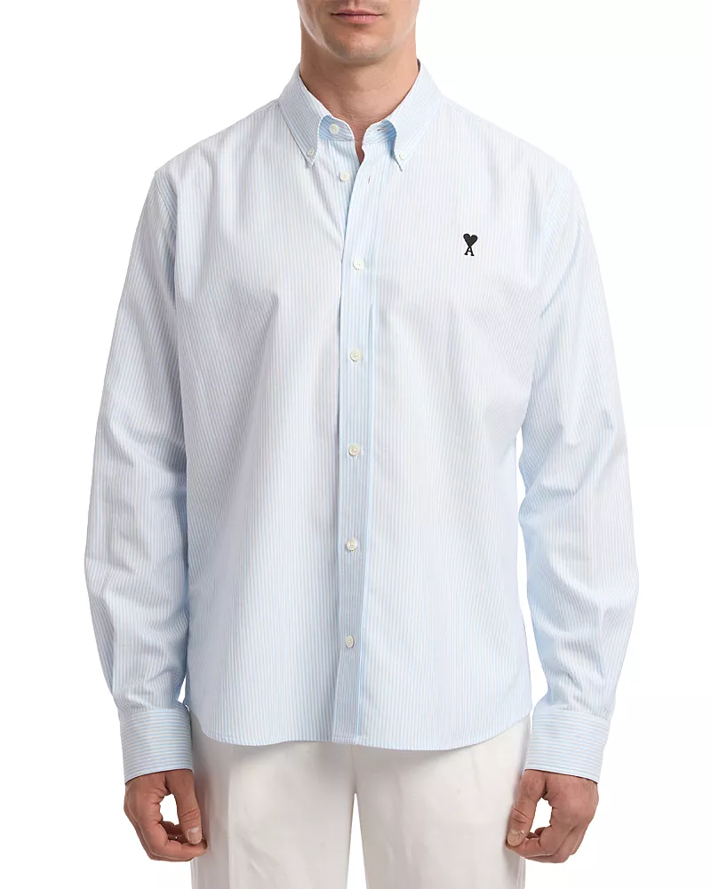 Ami Button Down Collar Logo Shirt