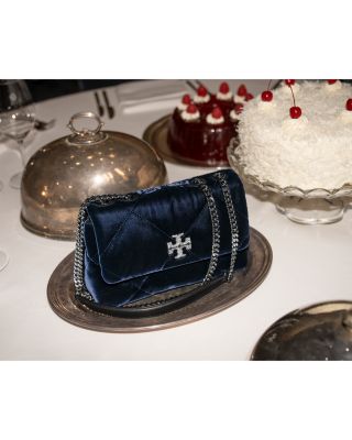 Kira Mini Diamond Quilted Velvet Flap Bag
