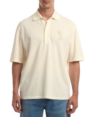 Short Sleeve Polo With AMI De Coeur Patch