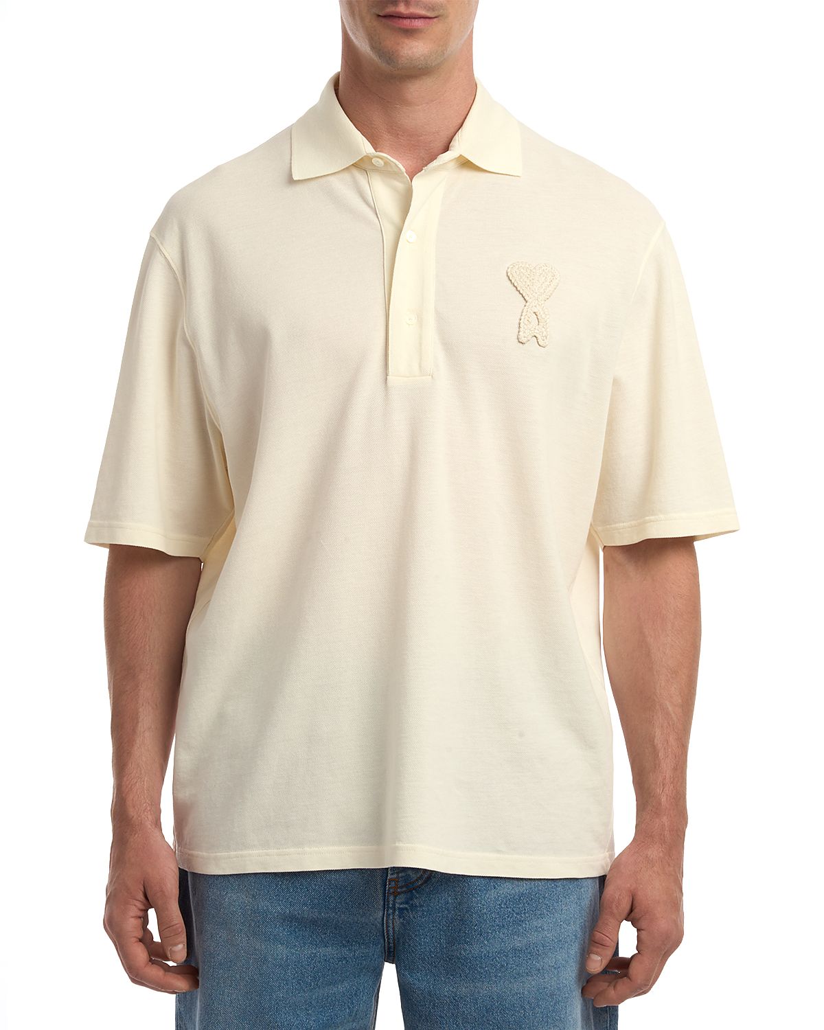 Ami Short Sleeve Polo With Ami De Coeur Patch