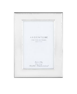 Amira Double-Bead Sterling Silver Frame, 4&amp;quot; x 6&amp;quot;