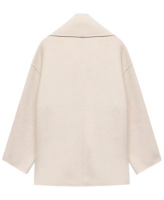 Women's Wool Blend Hand Finished Scarf Coat