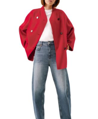 Women's Wool Blend Hand Finished Scarf Coat