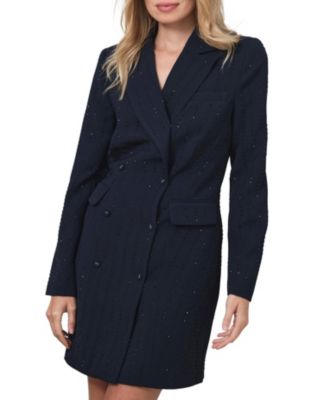 Women's Pinstripe Blazer Mini Dress
