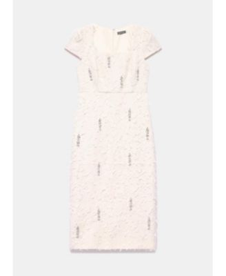 Women's Embellished Jacquard Midi Dress