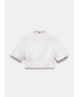 Women's Embellished Collar Cropped Shirt