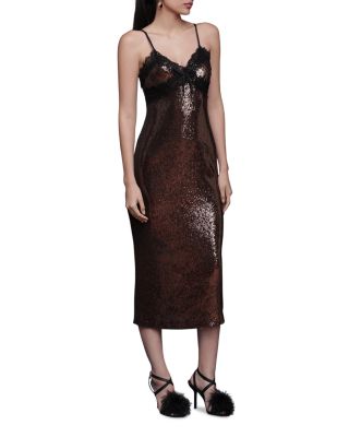 Lace Trim Cami Midi Dress