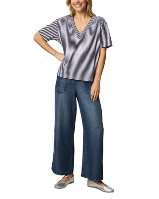 Kacey Striped V Neck Tee