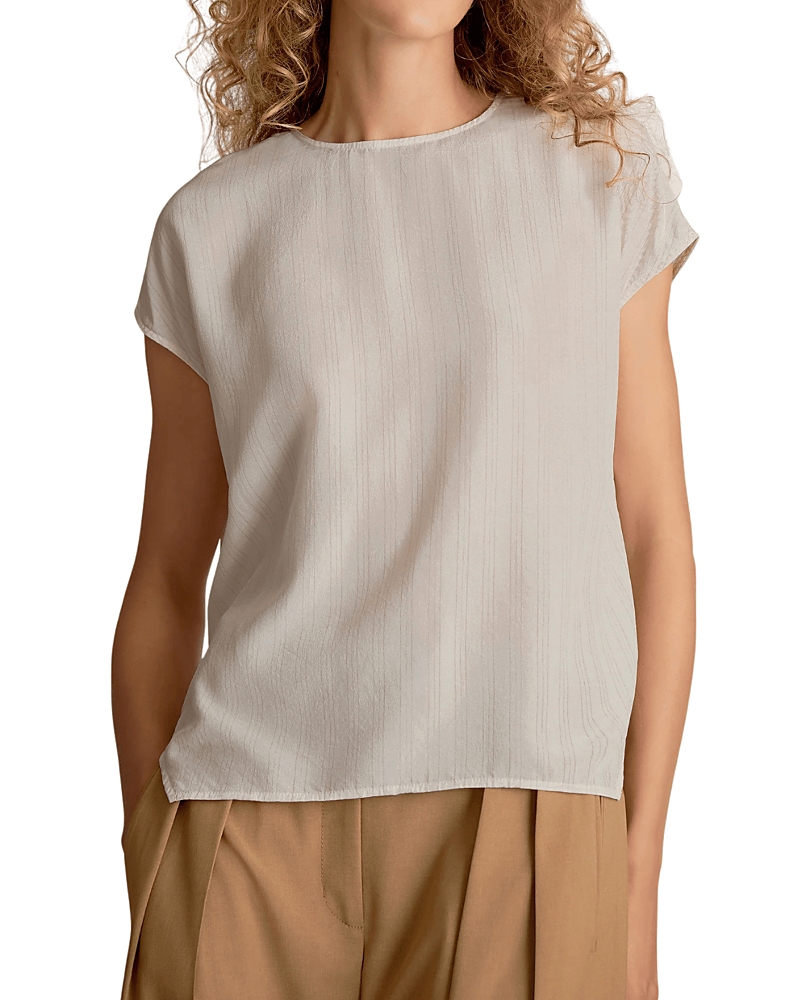 M. m.LaFleur Didion Printed Washable Silk Drape Top