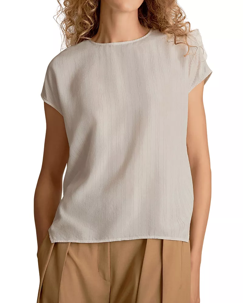 M. m.LaFleur Didion Printed Washable Silk Drape Top