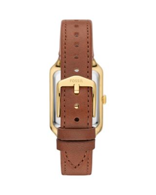 Raquel Three-Hand Date Medium Brown Leather Watch, 26mm x 40mm
