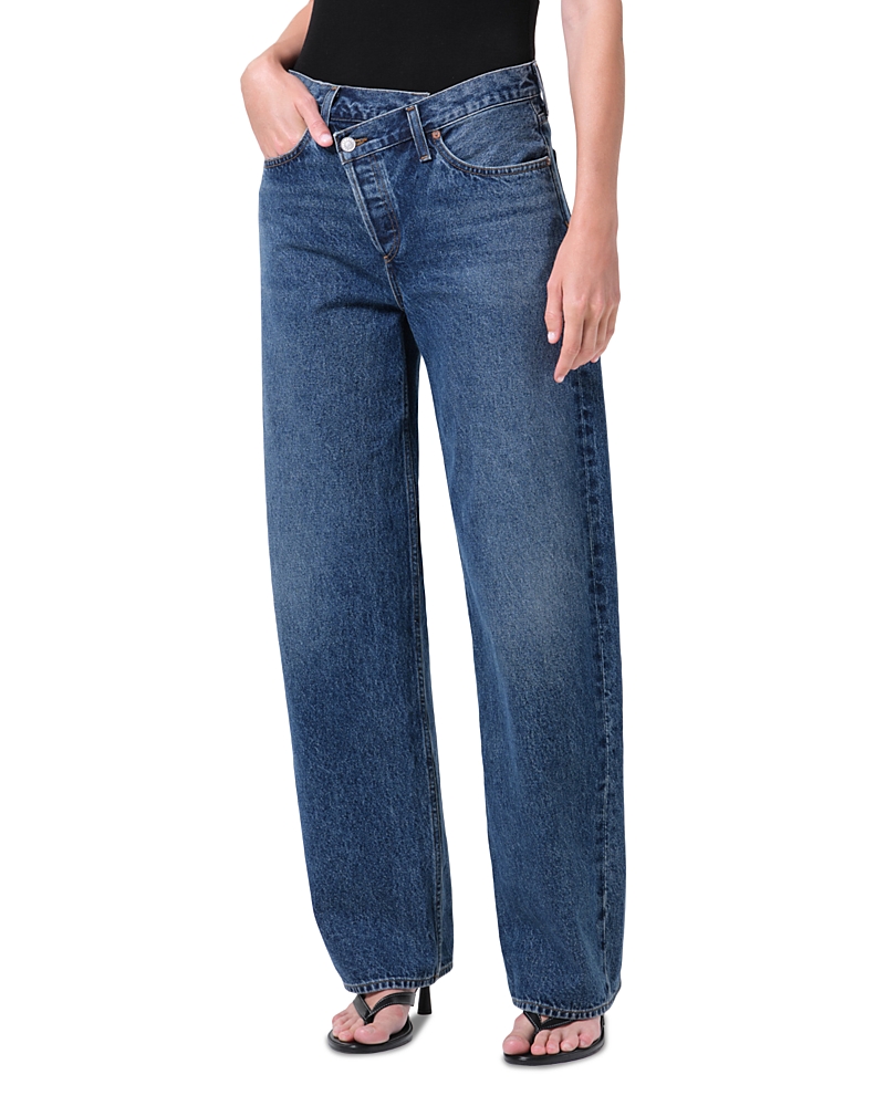 Agolde Arc High Rise Straight Crisscross Jeans