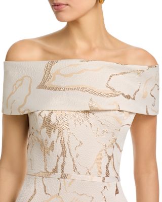 Jacquard Cuff Bodice Gown