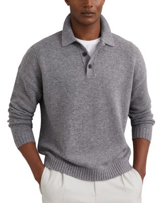 Reiss Half Button Relaxed Fit Sweater