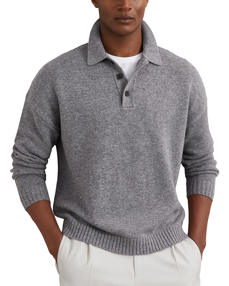 Reiss Half Button Relaxed Fit Sweater