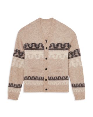 Fair Isle Detail Cardigan Sweater