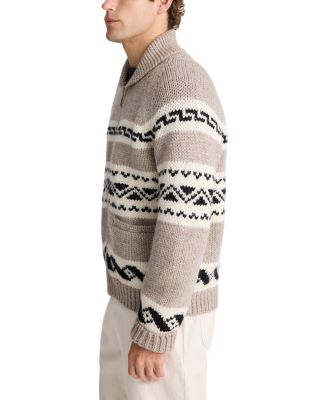 Fair Isle Zip Front Cardigan Jacket