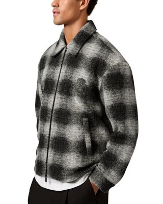 Brushed Check Embroidered Jacket