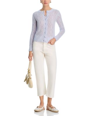 100% Cashmere Crewneck Cardigan Sweater - Exclusive