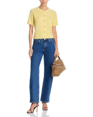 100% Cashmere Crewneck Cardigan Sweater - Exclusive