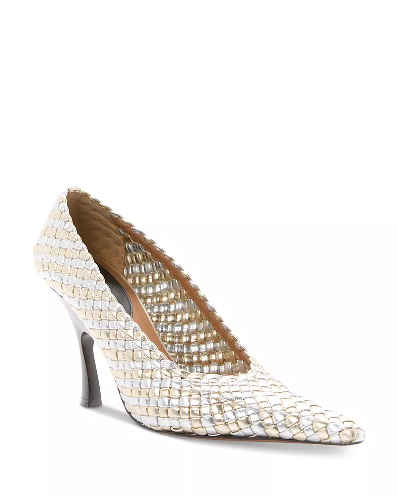 Stella McCartney Women's Elsa Metallic Woven Pumps