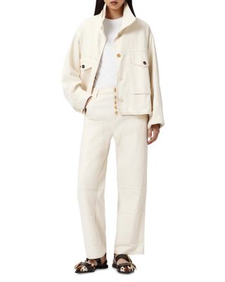 Tay Mid Rise Carpenter Jeans in Ecru White