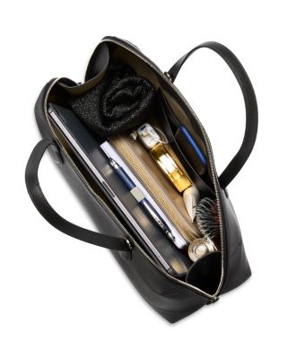 Large Grained-Leather Day Tote in Black 