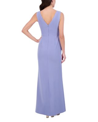 Sleeveless Cascading-Ruffle Gown