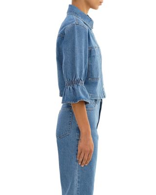 Ruffle Sleeve Denim Jacket