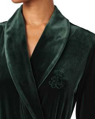 Long Sleeve Velvet Shawl Collar Long Robe