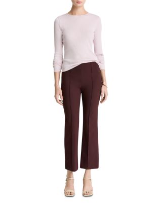 Mid Rise Pintucked Cropped Pants