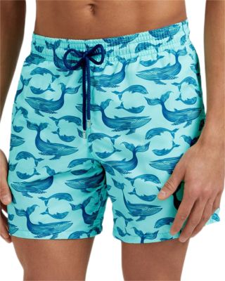 Marine Whale Print 5.5" Swim Shorts