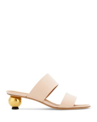 Women's Leather Bauble Heel Sandals