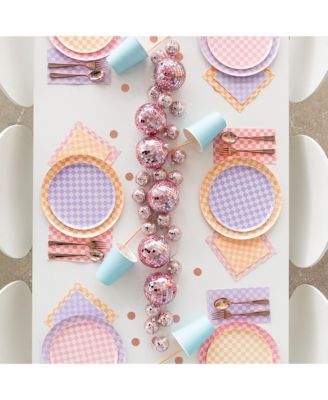  Harlequin Checkered Paper Guest Napkins, Set of 16