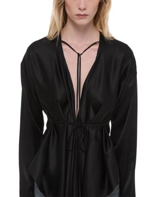 Silk Draped Scarf Top