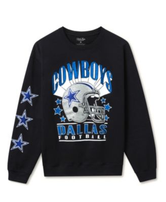  Unisex NFL Dallas Cowboys Glitter Helmet Flea Market Crew Fleece Sweatshirt
