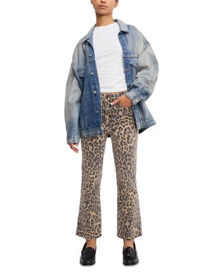 Good Standard Kick Flare Leopard Jeans in Lucky Leopard